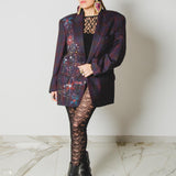 400 ARMANI double-breasted grey jacket with silver rhinestones in pure lightweight virgin wool with rhinestone illustration and colours - Size 50