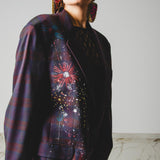 400 ARMANI double-breasted grey jacket with silver rhinestones in pure lightweight virgin wool with rhinestone illustration and colours - Size 50