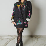 400 ARMANI double-breasted grey jacket with silver rhinestones in pure lightweight virgin wool with rhinestone illustration and colours - Size 50