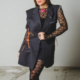 400 ARMANI double-breasted grey jacket with silver rhinestones in pure lightweight virgin wool with rhinestone illustration and colours - Size 50