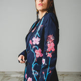 400 ARMANI double-breasted grey jacket with silver rhinestones in pure lightweight virgin wool with rhinestone illustration and colours - Size 50