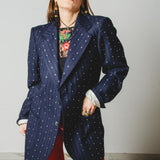 400 ARMANI double-breasted grey jacket with silver rhinestones in pure lightweight virgin wool with rhinestone illustration and colours - Size 50