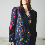 400 ARMANI double-breasted grey jacket with silver rhinestones in pure lightweight virgin wool with rhinestone illustration and colours - Size 50