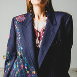 400 ARMANI double-breasted grey jacket with silver rhinestones in pure lightweight virgin wool with rhinestone illustration and colours - Size 50