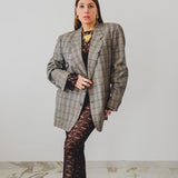 400 ARMANI double-breasted grey jacket with silver rhinestones in pure lightweight virgin wool with rhinestone illustration and colours - Size 50