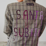 400 ARMANI double-breasted grey jacket with silver rhinestones in pure lightweight virgin wool with rhinestone illustration and colours - Size 50