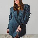 400 ARMANI double-breasted grey jacket with silver rhinestones in pure lightweight virgin wool with rhinestone illustration and colours - Size 50