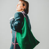 COCCHINA BAG - PURPLE/RED CROCHET WITH FRINGES