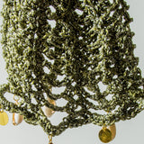 5 - Cuffia Estiva Crochet Verde salvia con Charm -Marea