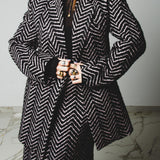 FUCHSIA JACQUARD BOMBER STYLE JACKET - REVERSIBLE IN BLACK VELVET FABRIC - CONTRASTING POCKETS