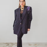 400 ARMANI double-breasted grey jacket with silver rhinestones in pure lightweight virgin wool with rhinestone illustration and colours - Size 50