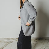 400 ARMANI double-breasted grey jacket with silver rhinestones in pure lightweight virgin wool with rhinestone illustration and colours - Size 50