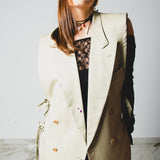 623 - Gilet lungo vintage upcycling  doppiopetto Valentino - oversize con laccini laterali
