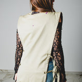 623 - Gilet lungo vintage upcycling  doppiopetto Valentino - oversize con laccini laterali