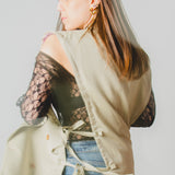 623 - Gilet lungo vintage upcycling  doppiopetto Valentino - oversize con laccini laterali