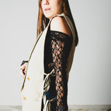 623 - Gilet lungo vintage upcycling  doppiopetto Valentino - oversize con laccini laterali