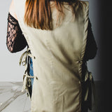 623 - Gilet lungo vintage upcycling  doppiopetto Valentino - oversize con laccini laterali