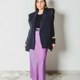 400 ARMANI double-breasted grey jacket with silver rhinestones in pure lightweight virgin wool with rhinestone illustration and colours - Size 50