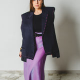 400 ARMANI double-breasted grey jacket with silver rhinestones in pure lightweight virgin wool with rhinestone illustration and colours - Size 50