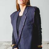 400 ARMANI double-breasted grey jacket with silver rhinestones in pure lightweight virgin wool with rhinestone illustration and colours - Size 50