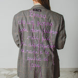 400 ARMANI double-breasted grey jacket with silver rhinestones in pure lightweight virgin wool with rhinestone illustration and colours - Size 50