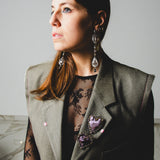 400 ARMANI double-breasted grey jacket with silver rhinestones in pure lightweight virgin wool with rhinestone illustration and colours - Size 50