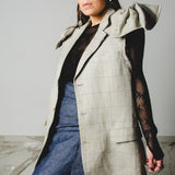 400 ARMANI double-breasted grey jacket with silver rhinestones in pure lightweight virgin wool with rhinestone illustration and colours - Size 50