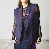 400 ARMANI double-breasted grey jacket with silver rhinestones in pure lightweight virgin wool with rhinestone illustration and colours - Size 50