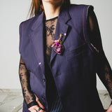 400 ARMANI double-breasted grey jacket with silver rhinestones in pure lightweight virgin wool with rhinestone illustration and colours - Size 50