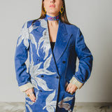 400 ARMANI double-breasted grey jacket with silver rhinestones in pure lightweight virgin wool with rhinestone illustration and colours - Size 50