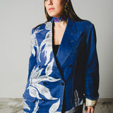 400 ARMANI double-breasted grey jacket with silver rhinestones in pure lightweight virgin wool with rhinestone illustration and colours - Size 50