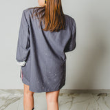 400 ARMANI double-breasted grey jacket with silver rhinestones in pure lightweight virgin wool with rhinestone illustration and colours - Size 50