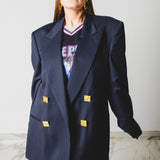 400 ARMANI double-breasted grey jacket with silver rhinestones in pure lightweight virgin wool with rhinestone illustration and colours - Size 50