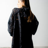 OPERA dress - Vestito sartoriale  accollato / scollo a V  ampio TESSUTO OPERATO NERO