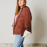 400 ARMANI double-breasted grey jacket with silver rhinestones in pure lightweight virgin wool with rhinestone illustration and colours - Size 50