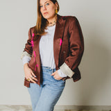 400 ARMANI double-breasted grey jacket with silver rhinestones in pure lightweight virgin wool with rhinestone illustration and colours - Size 50