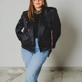 400 ARMANI double-breasted grey jacket with silver rhinestones in pure lightweight virgin wool with rhinestone illustration and colours - Size 50