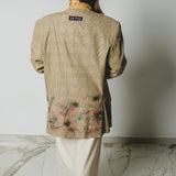 400 ARMANI double-breasted grey jacket with silver rhinestones in pure lightweight virgin wool with rhinestone illustration and colours - Size 50