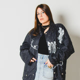 400 ARMANI double-breasted grey jacket with silver rhinestones in pure lightweight virgin wool with rhinestone illustration and colours - Size 50