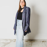 400 ARMANI double-breasted grey jacket with silver rhinestones in pure lightweight virgin wool with rhinestone illustration and colours - Size 50