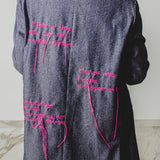 400 ARMANI double-breasted grey jacket with silver rhinestones in pure lightweight virgin wool with rhinestone illustration and colours - Size 50