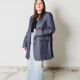 400 ARMANI double-breasted grey jacket with silver rhinestones in pure lightweight virgin wool with rhinestone illustration and colours - Size 50