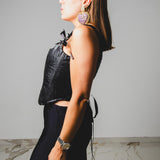 Semi-transparent tailored Margot shirt with geometric pattern