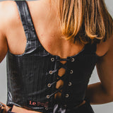 Semi-transparent tailored Margot shirt with geometric pattern