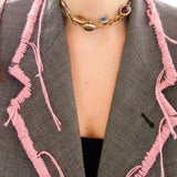 711 - PINK THREAD – Blazer Vintage in Pura Lana Vergine con Ricamo a Mano TG 48/50