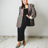711 - PINK THREAD – Blazer Vintage in Pura Lana Vergine con Ricamo a Mano TG 48/50