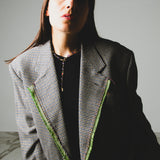 400 ARMANI double-breasted grey jacket with silver rhinestones in pure lightweight virgin wool with rhinestone illustration and colours - Size 50