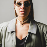 Chocker 100% Handmade con base in passamaneria panna e cuore ricamato all'interno