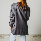 400 ARMANI double-breasted grey jacket with silver rhinestones in pure lightweight virgin wool with rhinestone illustration and colours - Size 50
