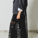 737 - PINK FRINGE – Blazer Crop Vintage Grigio in Lana Vergine Tg 48